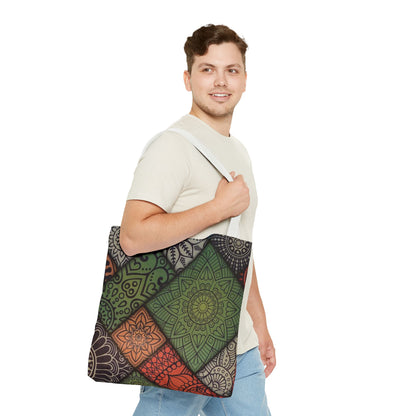 Ethnic Mosaic Art Tote Bag – Colorful, Durable, and Stylish