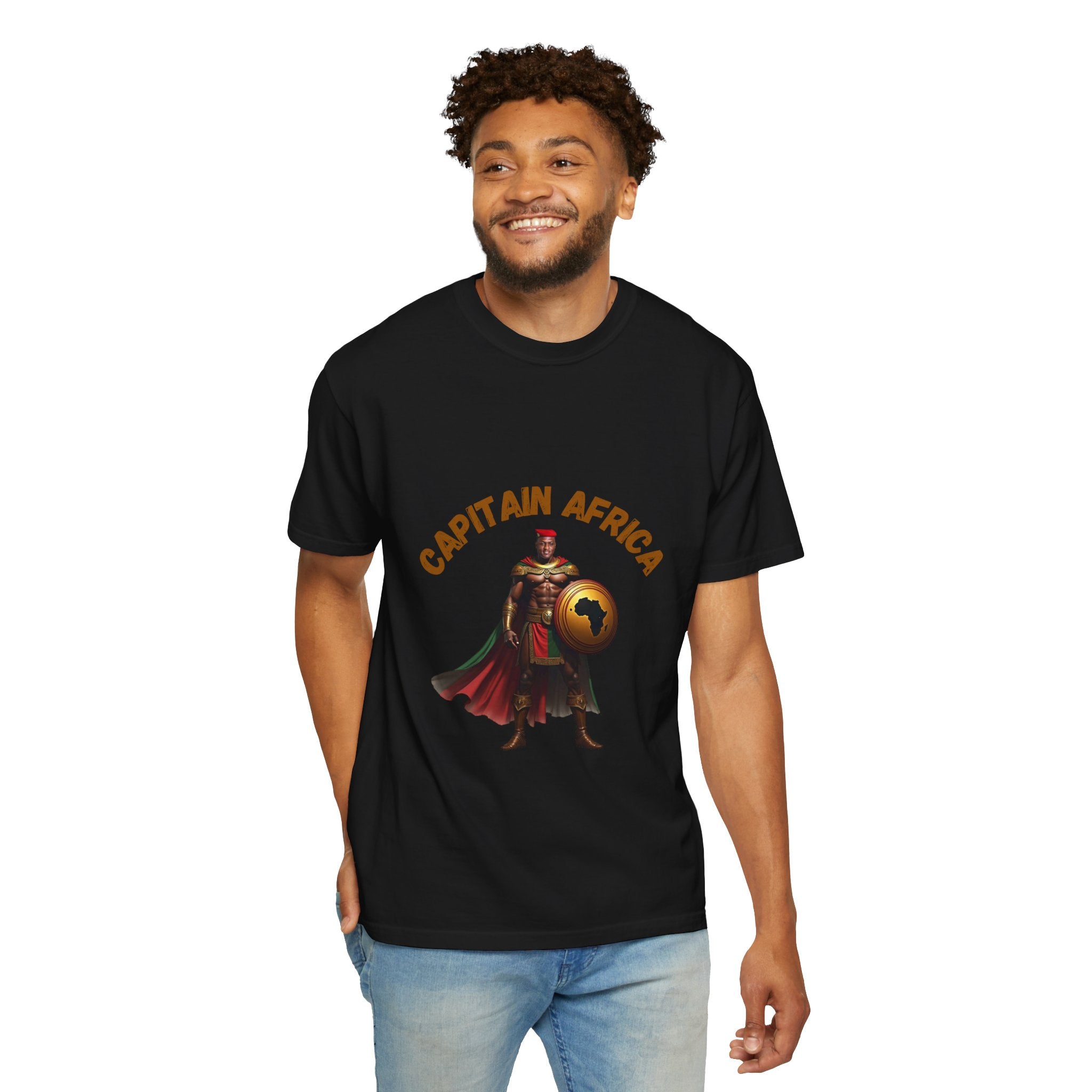 Captain Africa Unisex Garment-Dyed T-Shirt - Bold and Cultural Statement Tee