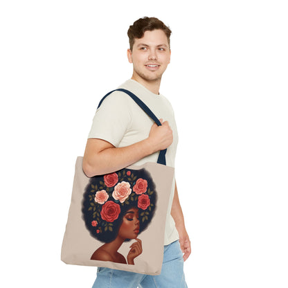 Afro Melanine Woman Tote Bag