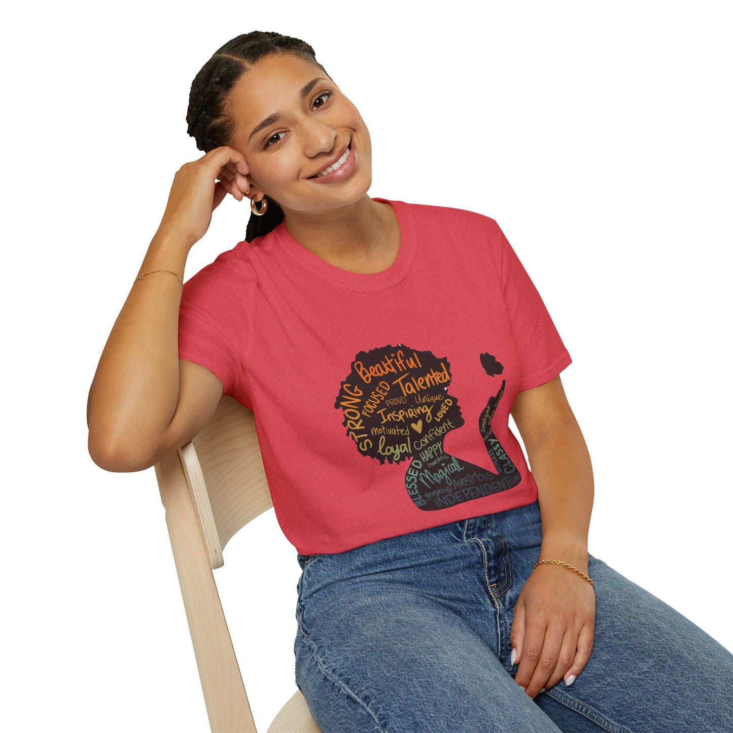 Empowering Afrocentric Woman Affirmation Tee, Self-Love Gift, Motivational Apparel