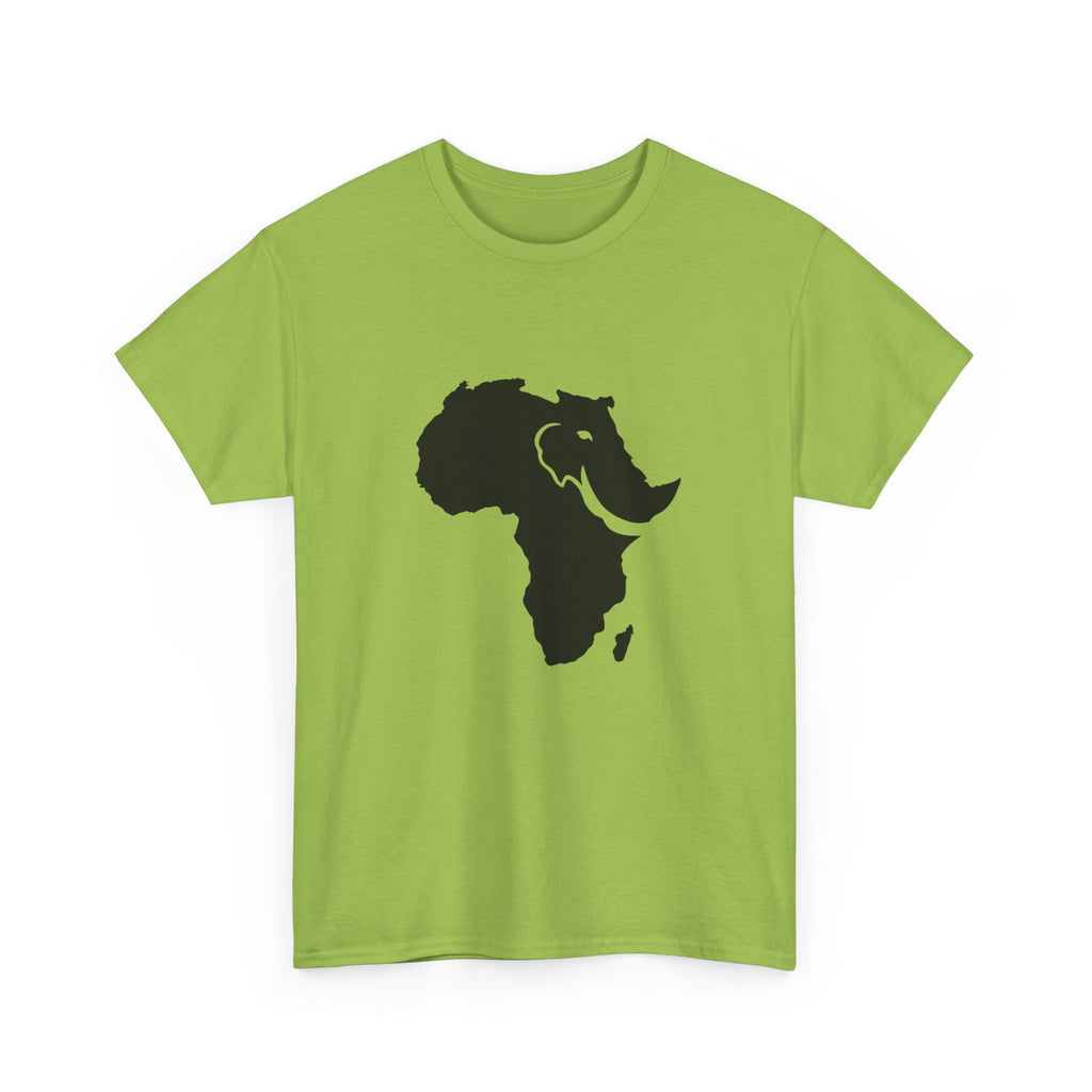 African Elephant Silhouette Unisex Heavy Cotton Tee, Graphic Tee, Nature Lover Shirt, Animal Conservation Gift, Eco-Friendly Fashion