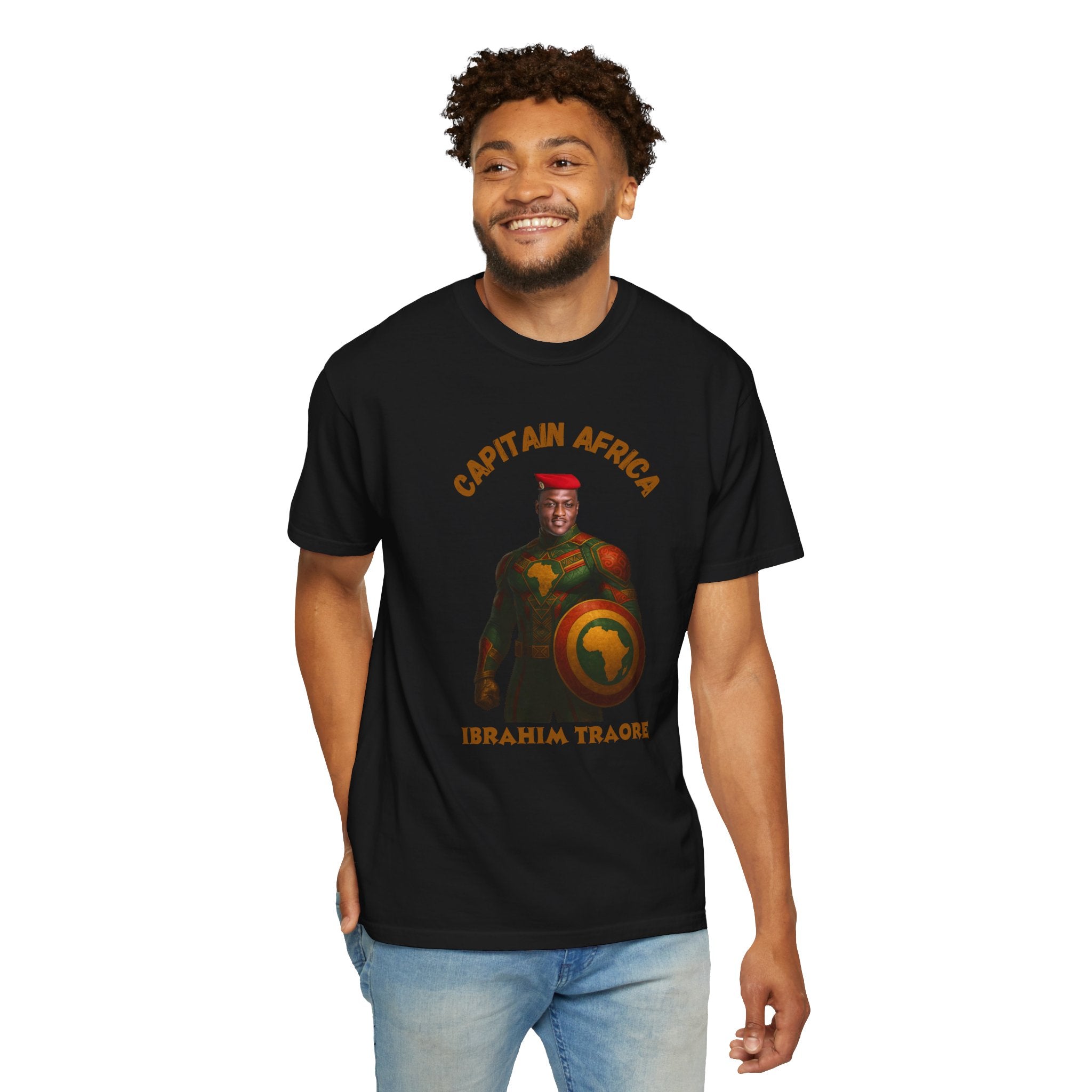 Captain Africa Unisex Garment-Dyed T-Shirt - Celebrate Heritage and Strength