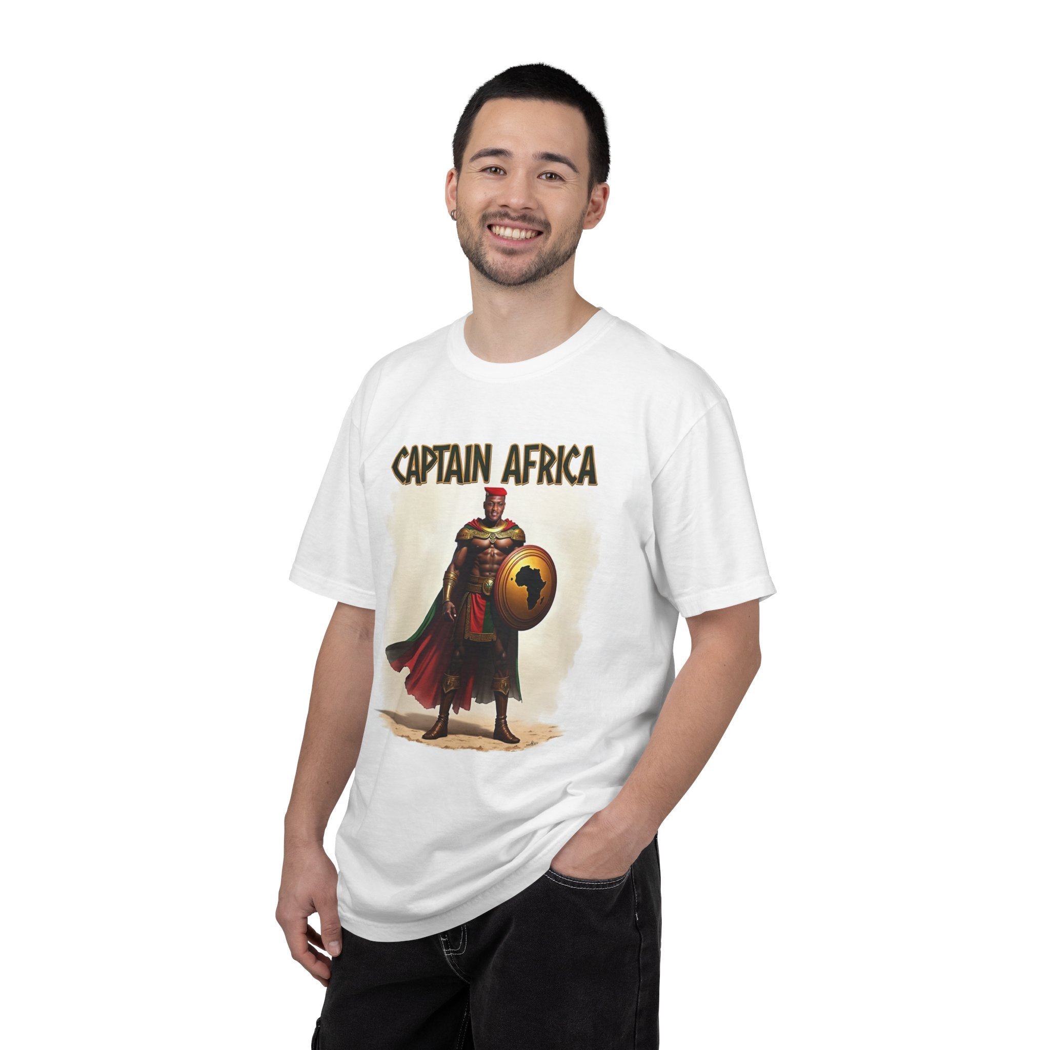 Captain Africa Unisex Garment-Dyed T-Shirt - Bold Graphic Tee for Fans of African Heroes