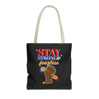 Stay Strong & Fearless Tote – Bold Afrocentric Print, Everyday Empowerment Bag