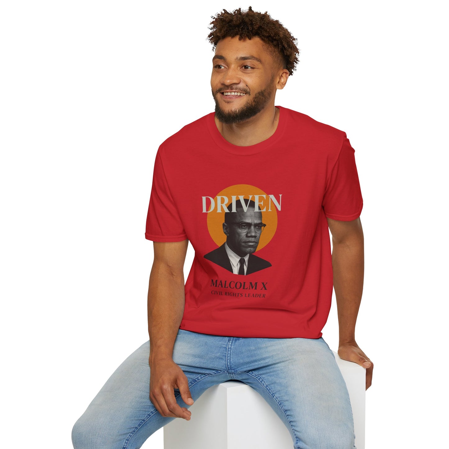 Driven Malcolm X Unisex Softstyle T-Shirt - Celebrate Civil Rights Leadership