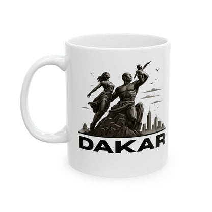 African Monument Statue Ceramic Mug - Perfect Gift for NYC Lovers, Travel Souvenir, Coffee Cup, Unique Kitchen Decor, 11oz & 15oz Options