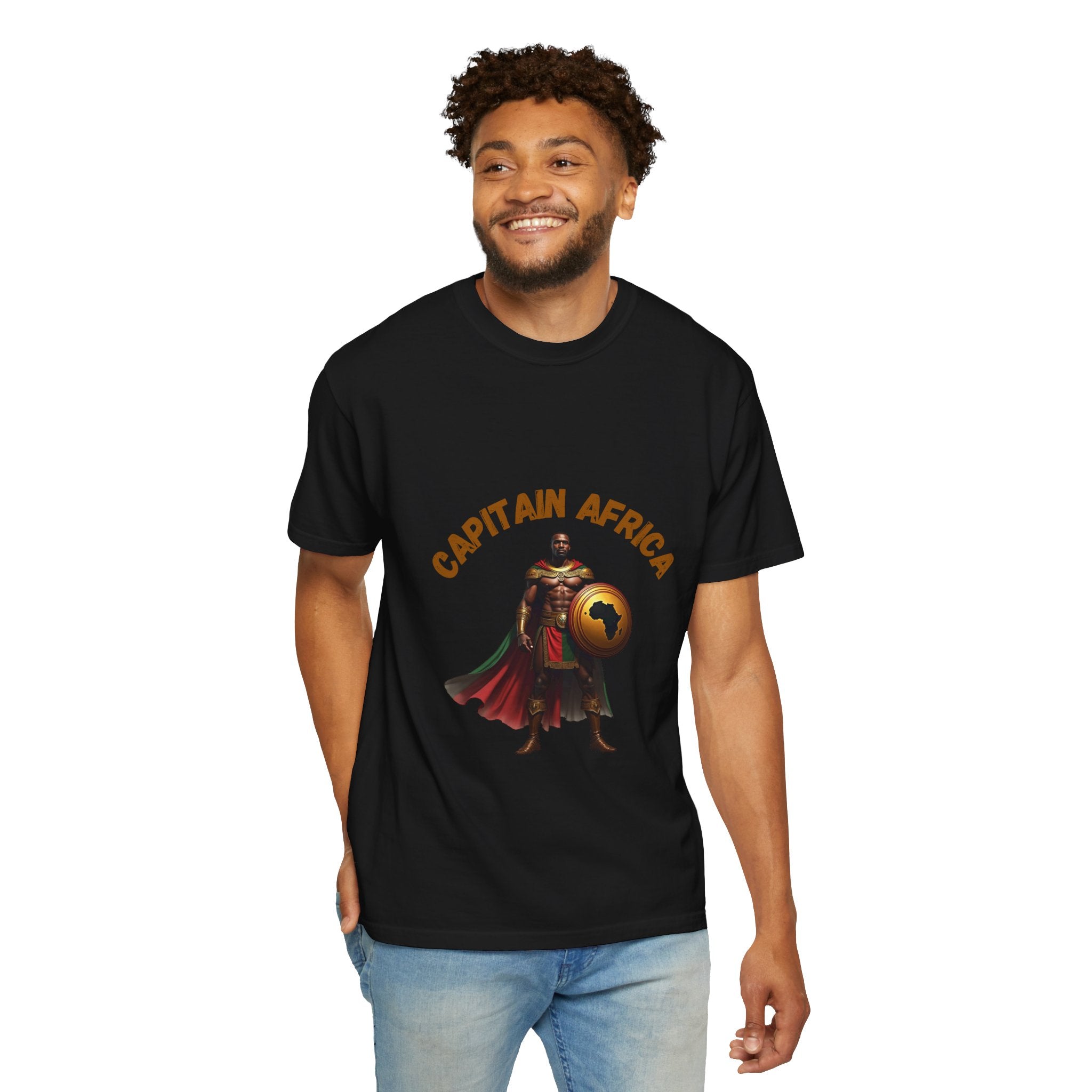 Captain Africa Unisex Garment-Dyed T-Shirt - Bold Graphic Tee for Adventurers