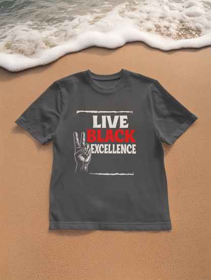 Unisex Softstyle T-Shirt - Live Black Excellence Tee, Casual Wear, Empowerment Shirt, Gift for Activists, Black History Month Apparel