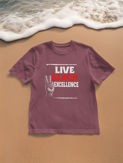 Unisex Softstyle T-Shirt - Live Black Excellence Tee, Casual Wear, Empowerment Shirt, Gift for Activists, Black History Month Apparel