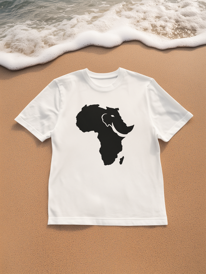 African Elephant Silhouette Unisex Heavy Cotton Tee, Graphic Tee, Nature Lover Shirt, Animal Conservation Gift, Eco-Friendly Fashion
