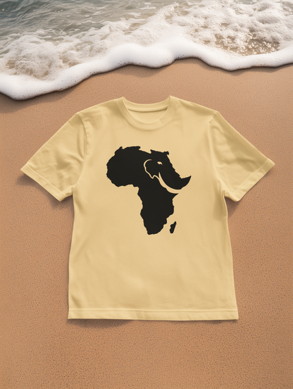African Elephant Silhouette Unisex Heavy Cotton Tee, Graphic Tee, Nature Lover Shirt, Animal Conservation Gift, Eco-Friendly Fashion