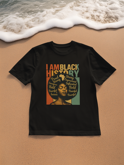 Bold Black History T-Shirt, Unisex Tee for Black History Month, Empowering Graphic Shirt, Statement T-Shirt, Gift for Activists