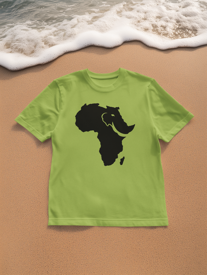 African Elephant Silhouette Unisex Heavy Cotton Tee, Graphic Tee, Nature Lover Shirt, Animal Conservation Gift, Eco-Friendly Fashion
