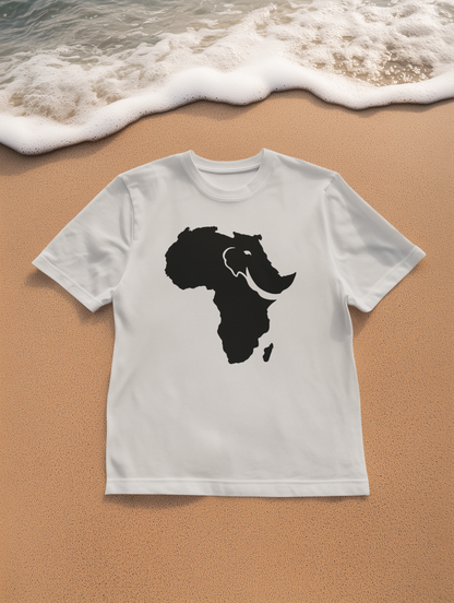 African Elephant Silhouette Unisex Heavy Cotton Tee, Graphic Tee, Nature Lover Shirt, Animal Conservation Gift, Eco-Friendly Fashion