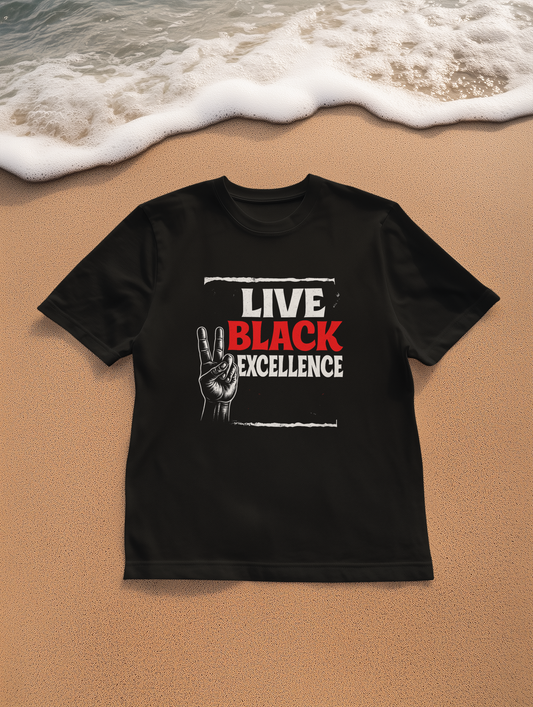 Unisex Softstyle T-Shirt - Live Black Excellence Tee, Casual Wear, Empowerment Shirt, Gift for Activists, Black History Month Apparel